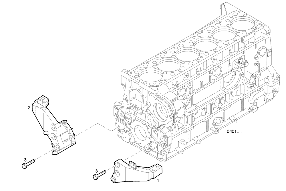 Схема запчастей Case IH F3AE0684K E905 - (0443.010) - FRONT ENGINE MOUNTING 