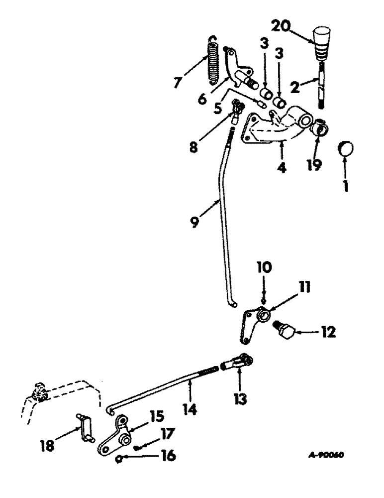 Схема запчастей Case IH 21456 - (07-30) - DRIVE TRAIN, TORQUE AMPLIFIER LEVER AND CONTROLS (04) - Drive Train