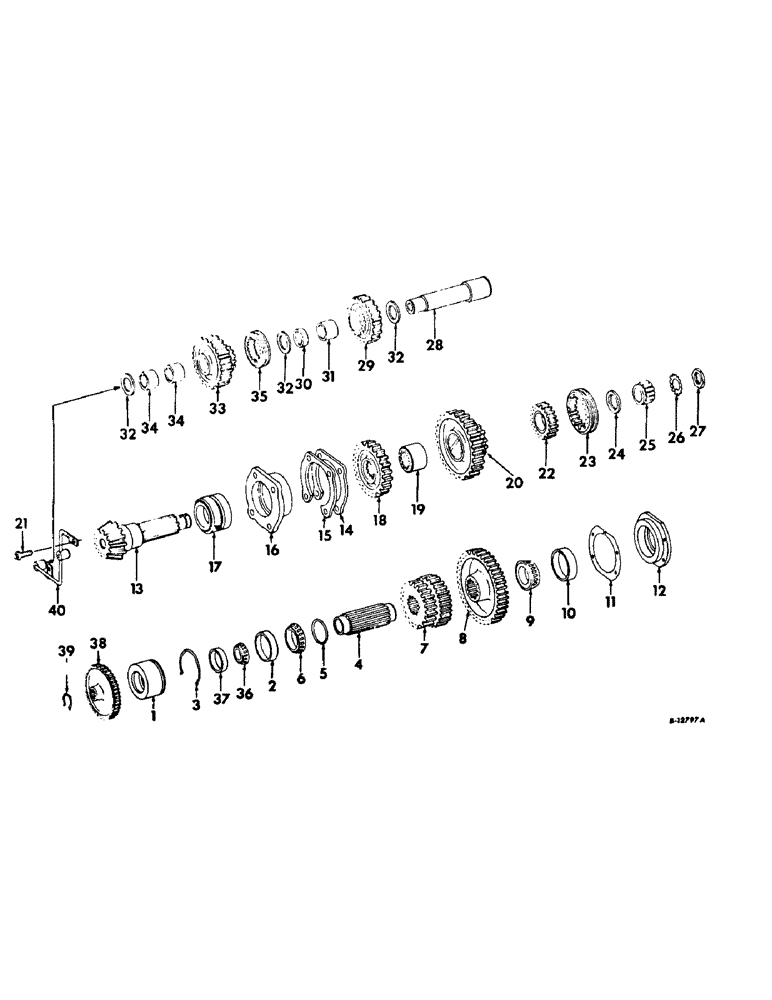 Схема запчастей Case IH 706 - (B-07) - POWER TRAIN, RANGE TRANSMISSION, IN REAR FRAME (03) - POWER TRAIN