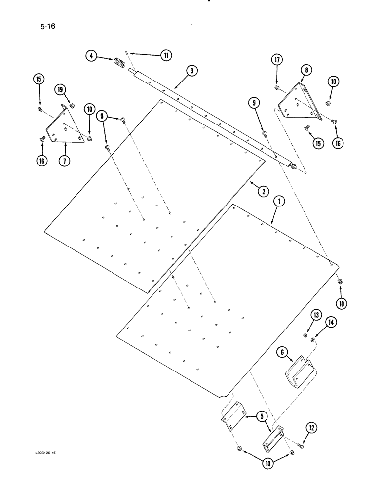 Схема запчастей Case IH 1670 - (5-16) - 195437C2 STEERING AXLE SHIELD (04) - STEERING