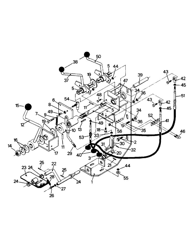 Схема запчастей Case IH PTA251 - (01-37) - CAB CONTROLS THROTTLE, TRANSFER CASE & TRANSMISSION TWO SPEED PT MODELS (10) - CAB