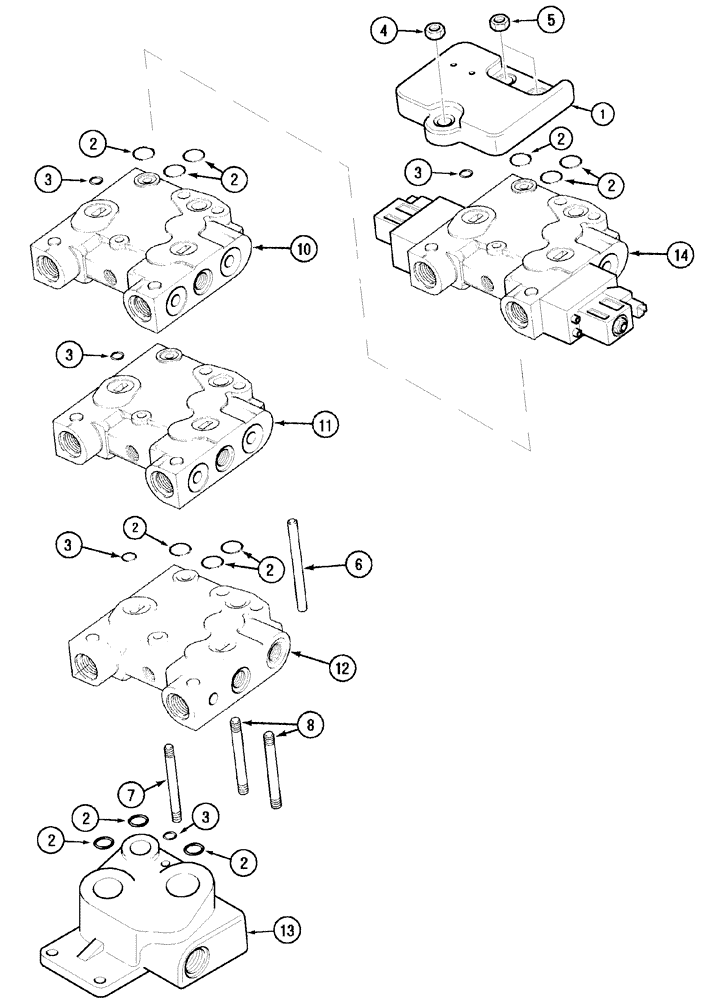 Схема запчастей Case IH MX170 - (08-28) - REMOTE CONTROL VALVES (35) - HYDRAULIC SYSTEMS