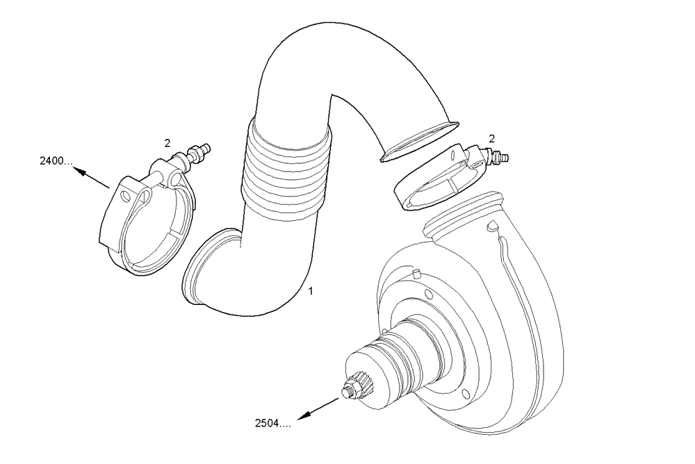 Схема запчастей Case IH F3CE0684A E001 - (2515.000) - AIR LINES - TURBOCOMPOUND 