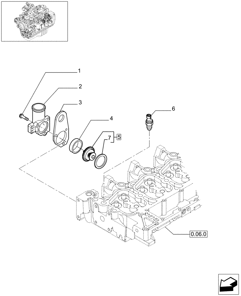 Схема запчастей Case IH F4GE9684D J600 - (0.32.6[01]) - THERMOSTAT - ENGINE COOLING SYSTEM (504083230-504083237-504033593) 