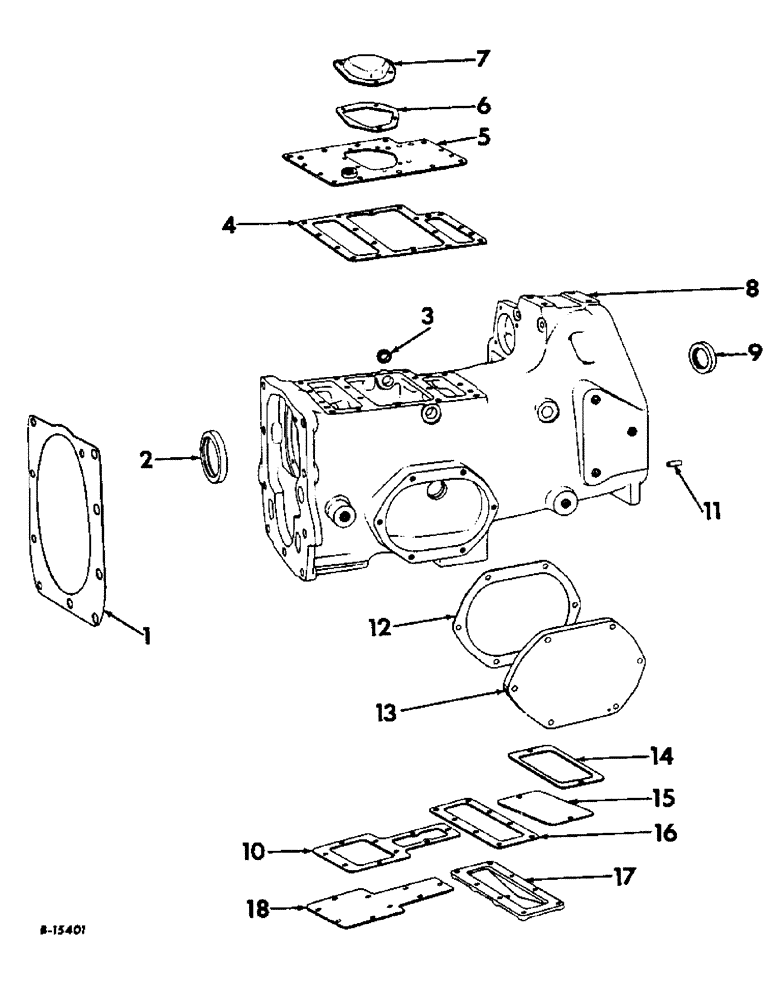 Схема запчастей Case IH 664 - (07-04) - DRIVE TRAIN, CLUTCH HOUSING AND COVER (04) - Drive Train