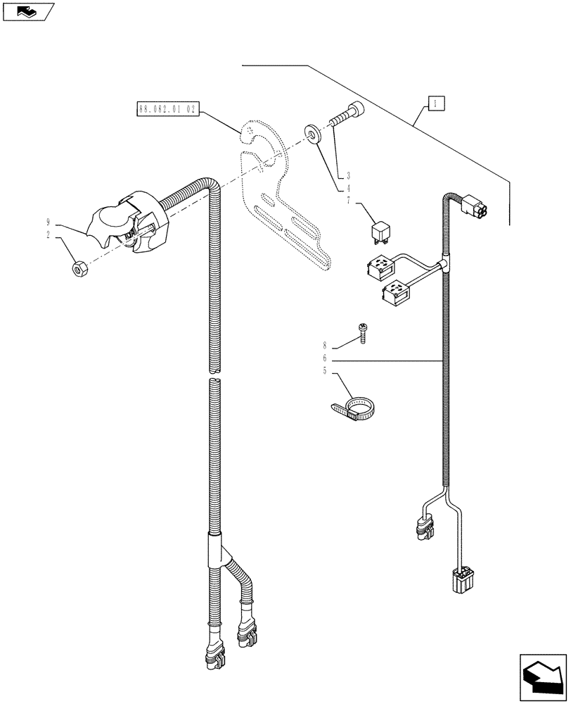 Схема запчастей Case IH PUMA 160 - (88.082.01[03]) - DIA KIT, EUROPEAN LOADER READY -FRONT LOADER HARNESS (88) - ACCESSORIES