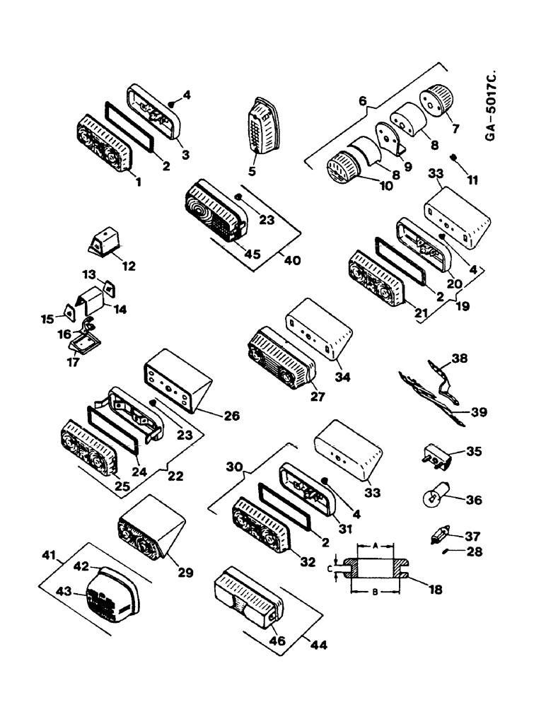 Схема запчастей Case IH 744 - (2D15) - FLASH LAMPS (06) - ELECTRICAL