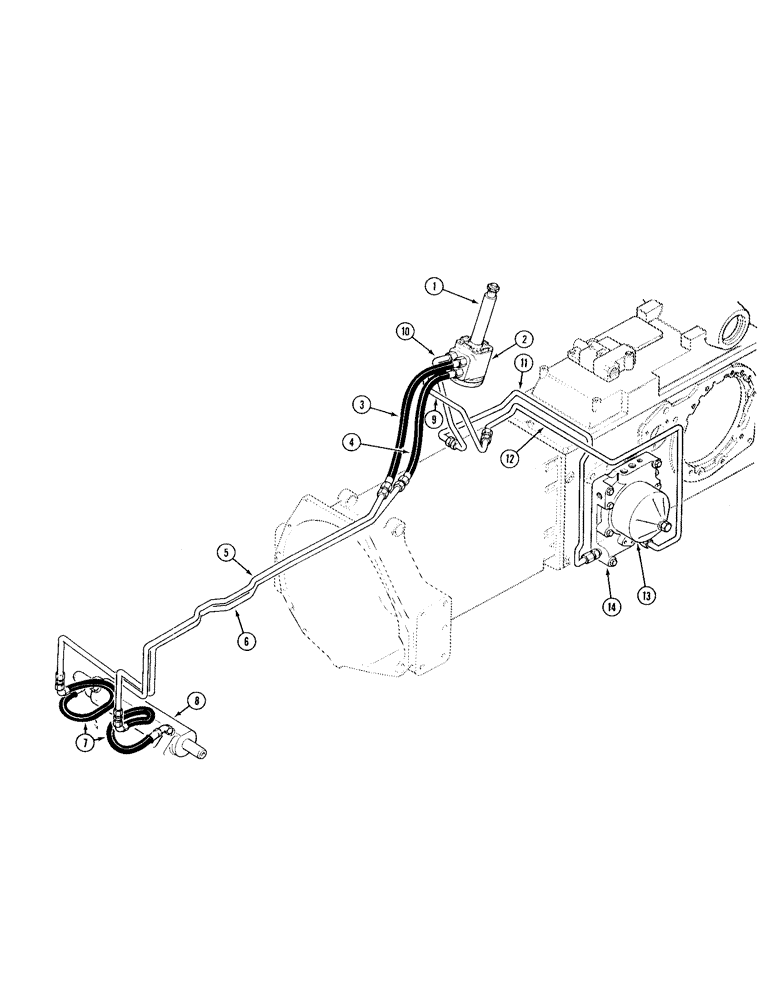 Схема запчастей Case IH 695 - (1-16) - PICTORIAL INDEX, POWER STEERING SYSTEM, TWO WHEEL DRIVE TRACTOR W/O CAB, W/O TWO SPEED POWER SHIFT (00) - PICTORIAL INDEX