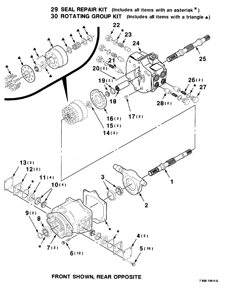 Схема запчастей Case IH 8840 - (08-054) - HYDROSTATIC PUMP ASSEMBLY (35) - HYDRAULIC SYSTEMS