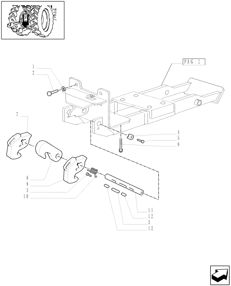 Схема запчастей Case IH MXM140 - (1.89.3/04[01]) - (VAR.080-248) HYDRAULIC AUTOMATIC PICK UP HITCH FOR 1/2 AUXILIARY RAM (09) - IMPLEMENT LIFT