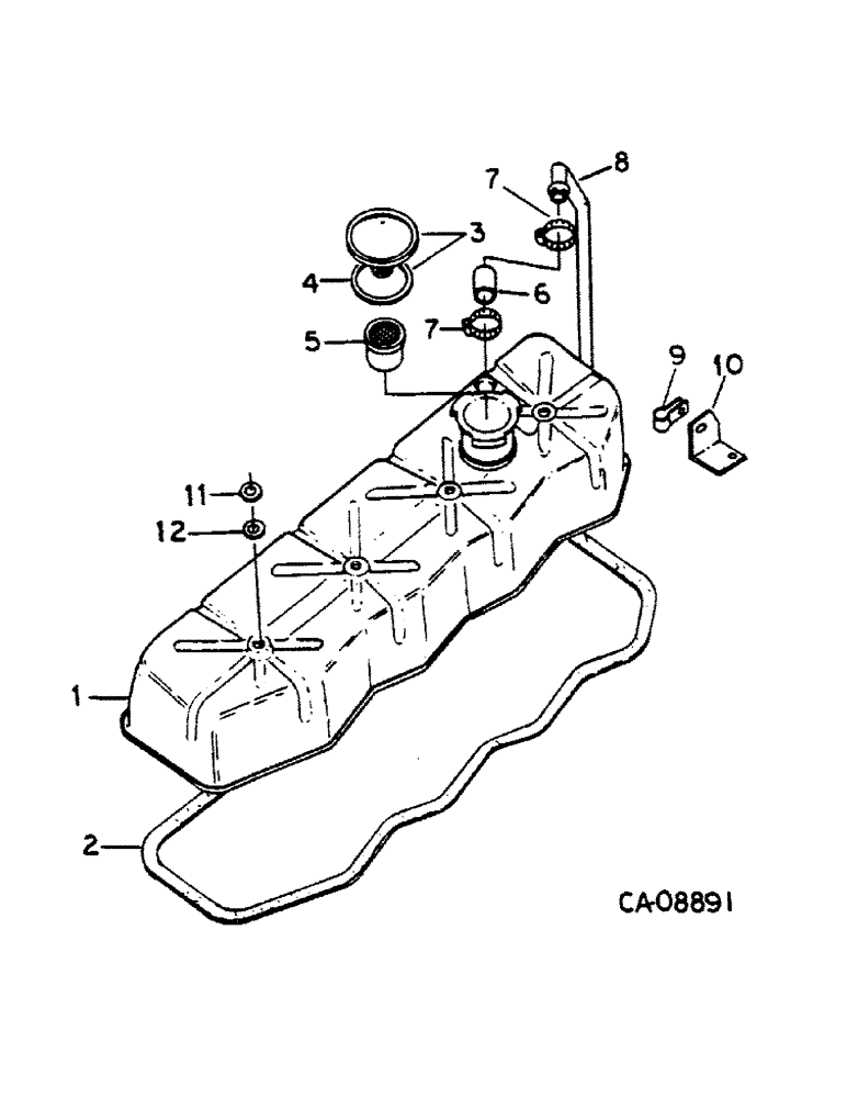 Схема запчастей Case IH 784 - (12-33) - POWER, VALVE HOUSING COVER, TRACTORS WITH VALVE COVER BREATHER Power