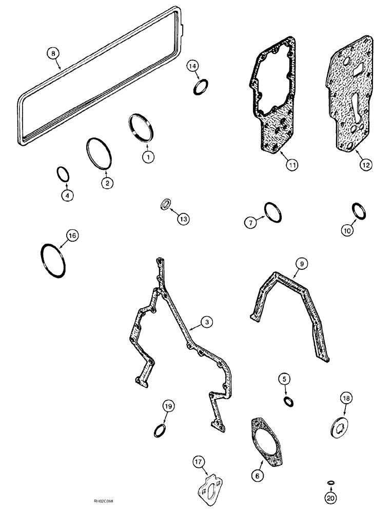 Схема запчастей Case IH SPX3185 - (03-050) - ENGINE - GASKET KIT, CYLINDER BLOCK (01) - ENGINE