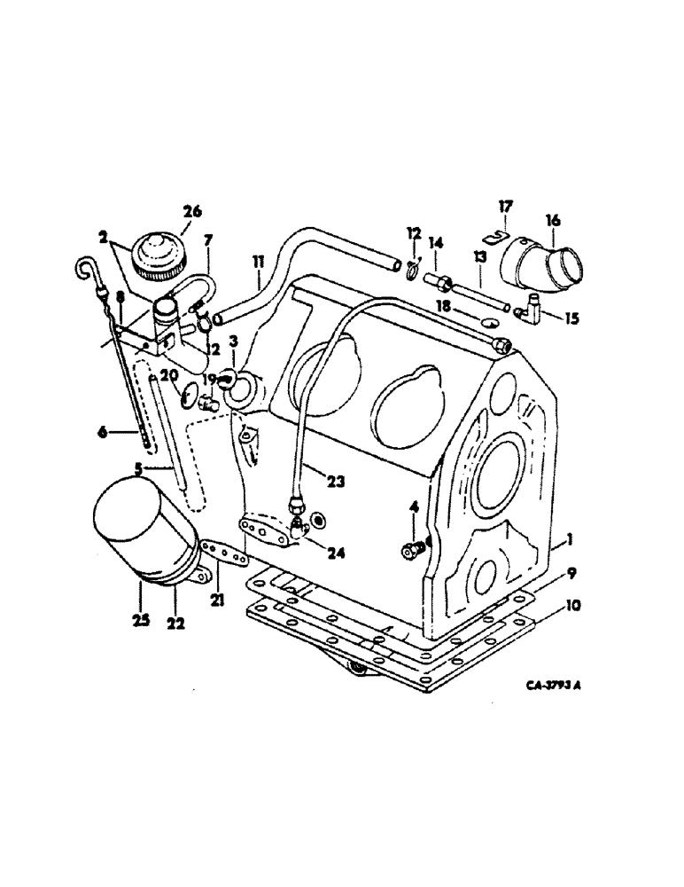 Схема запчастей Case IH DG4D - (K-07) - CRANKCASE AND RELATED PARTS, 3200A LOADERS 