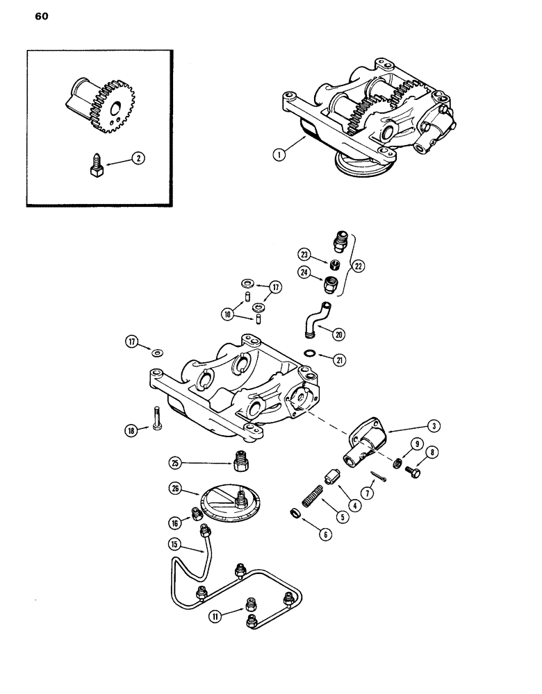 Схема запчастей Case IH 770 - (060) - BALANCER AND OIL PUMP, 251B SPARK IGNITION ENGINE (02) - ENGINE