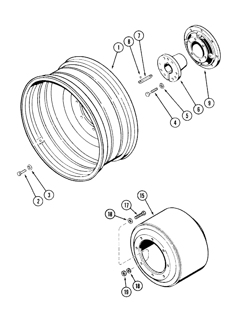 Схема запчастей Case IH 2394 - (6-086) - DUAL REAR WHEELS, STEEL WITH 42 INCH RIMS (06) - POWER TRAIN