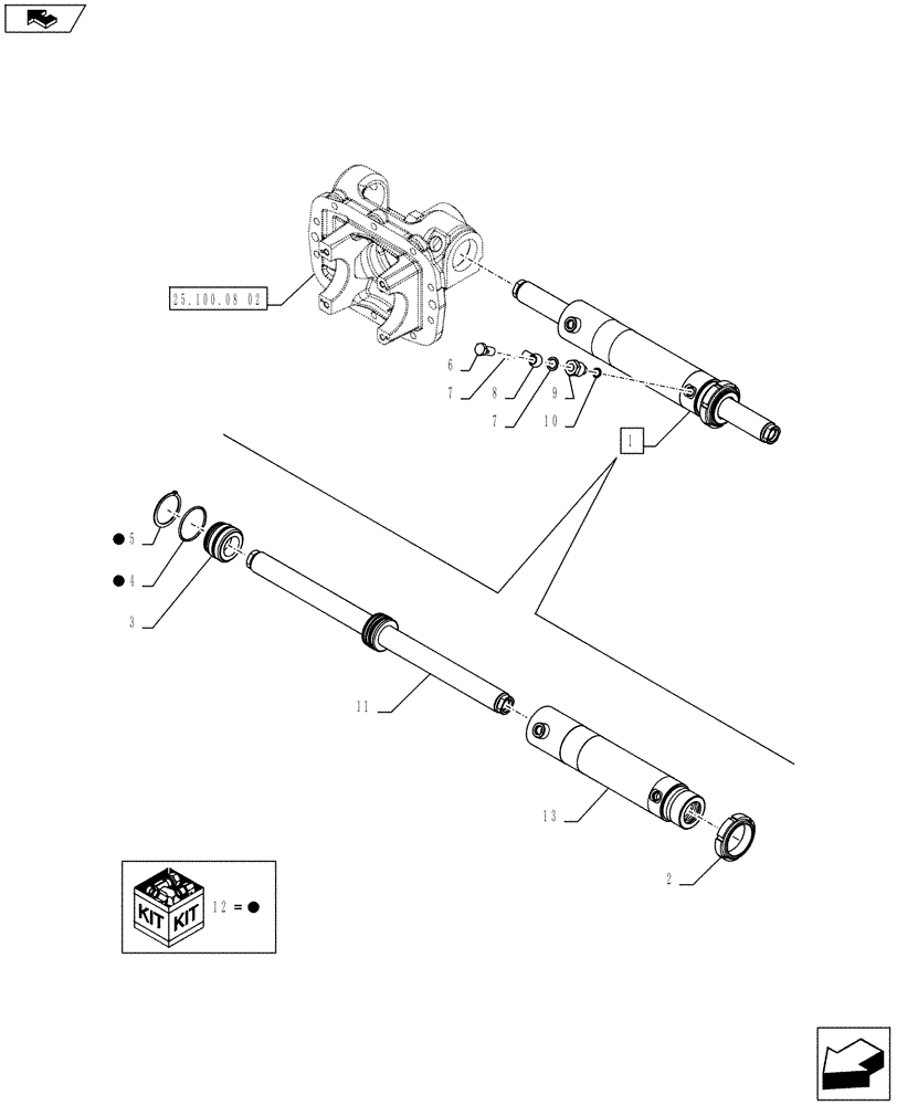 Схема запчастей Case IH FARMALL 65C - (41.216.01) - 4WD FRONT AXLE - HYDRAULIC STEERING CYLINDER (41) - STEERING