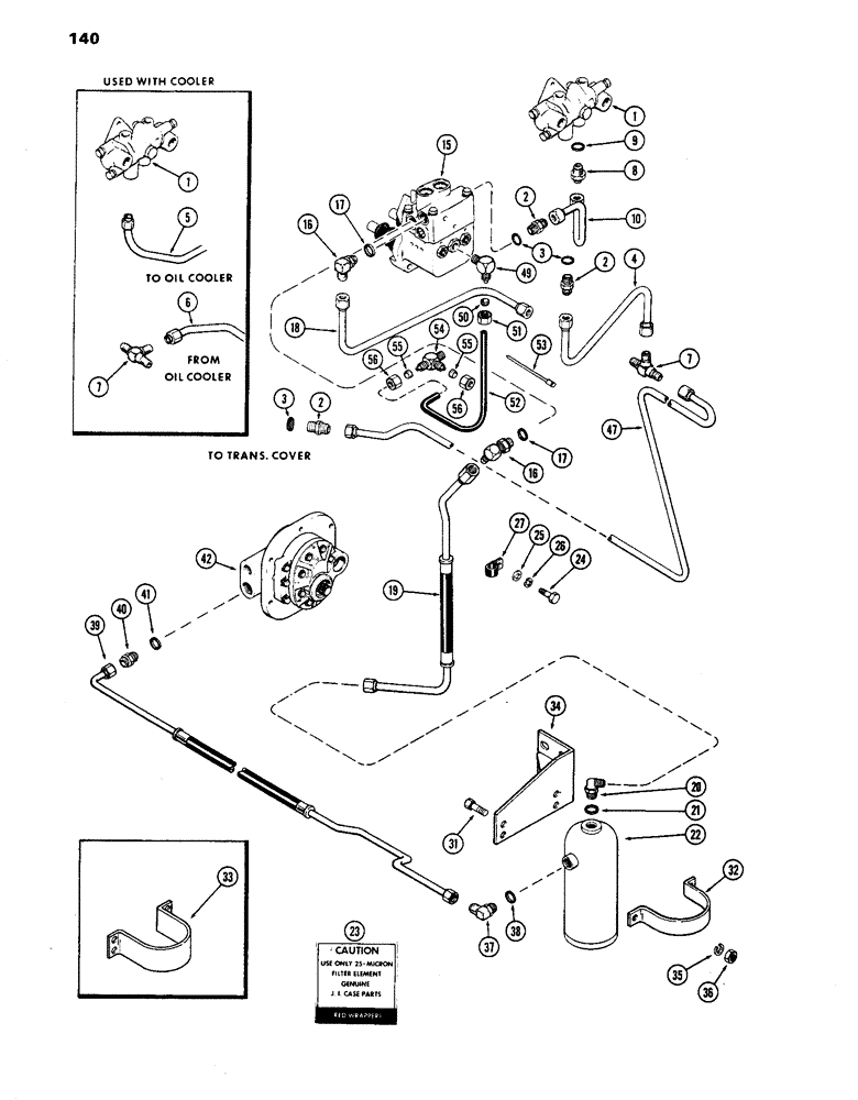 Схема запчастей Case IH 770 - (140) - STEERING AND BRAKE VALVE SYSTEM, POWER BRAKES WITH POWER SHIFT, USED PRIOR TO TRACTOR S/N 8693001 (05) - STEERING