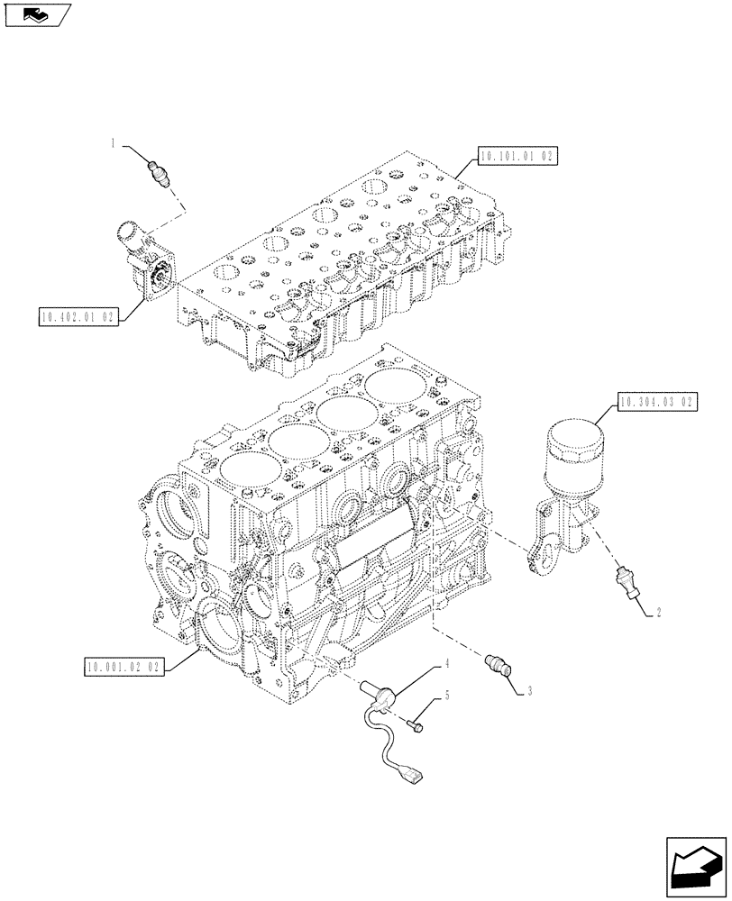 Схема запчастей Case IH FARMALL 75A - (55.414.01[02]) - ENGINE SENSOR UNITS (55) - ELECTRICAL SYSTEMS