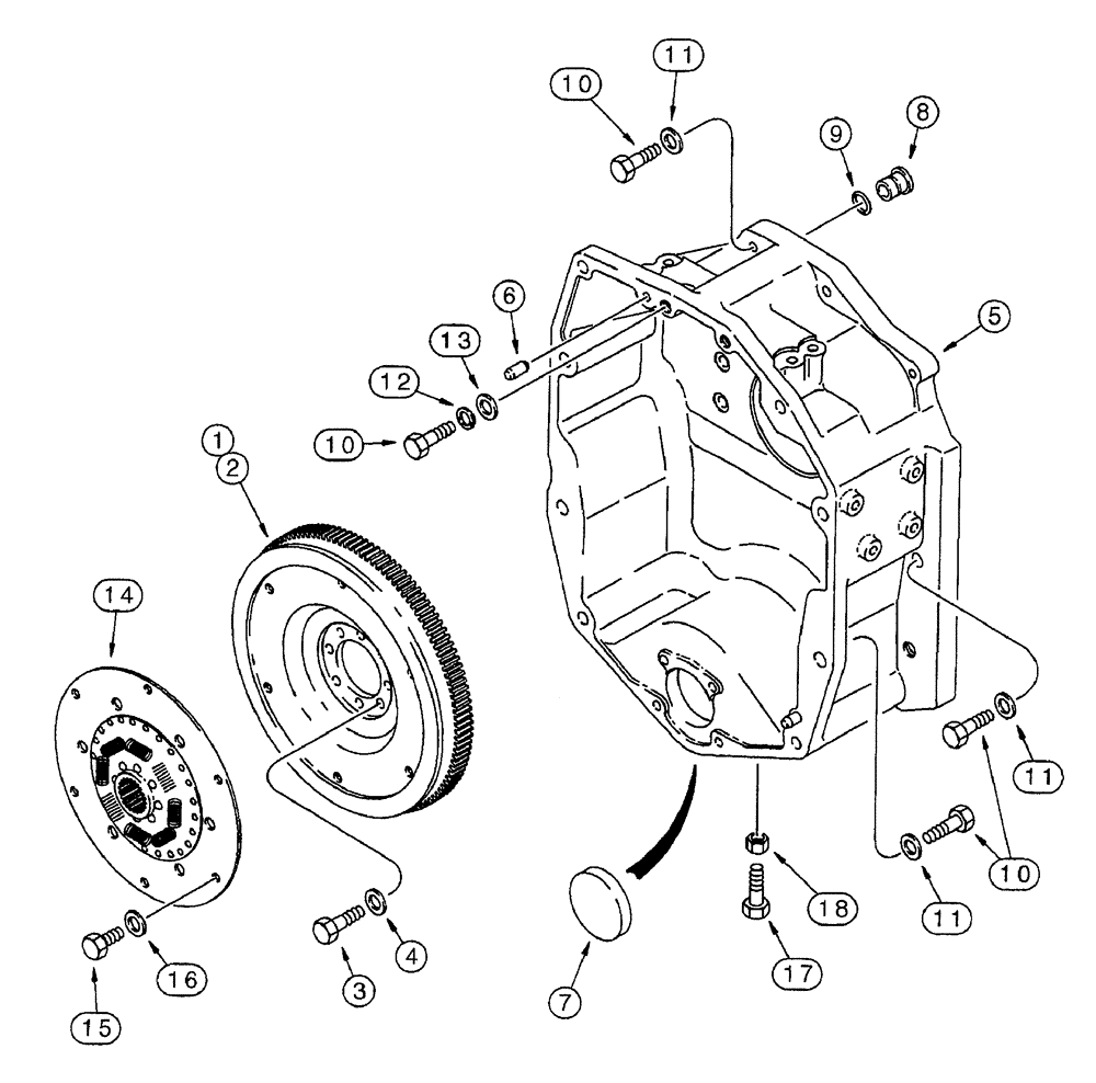 Схема запчастей Case IH 7240 - (2-118) - FLYWHEEL AND HOUSING, 6T-830 AND 6TA-830 EMISSIONS CERT ENG, TRACTOR PIN JJA0064978 AND AFTER (02) - ENGINE