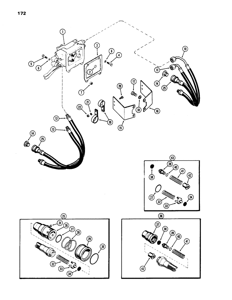 Схема запчастей Case IH 1170 - (172) - BREAK-AWAY COUPLINGS AND LINES (09) - CHASSIS/ATTACHMENTS