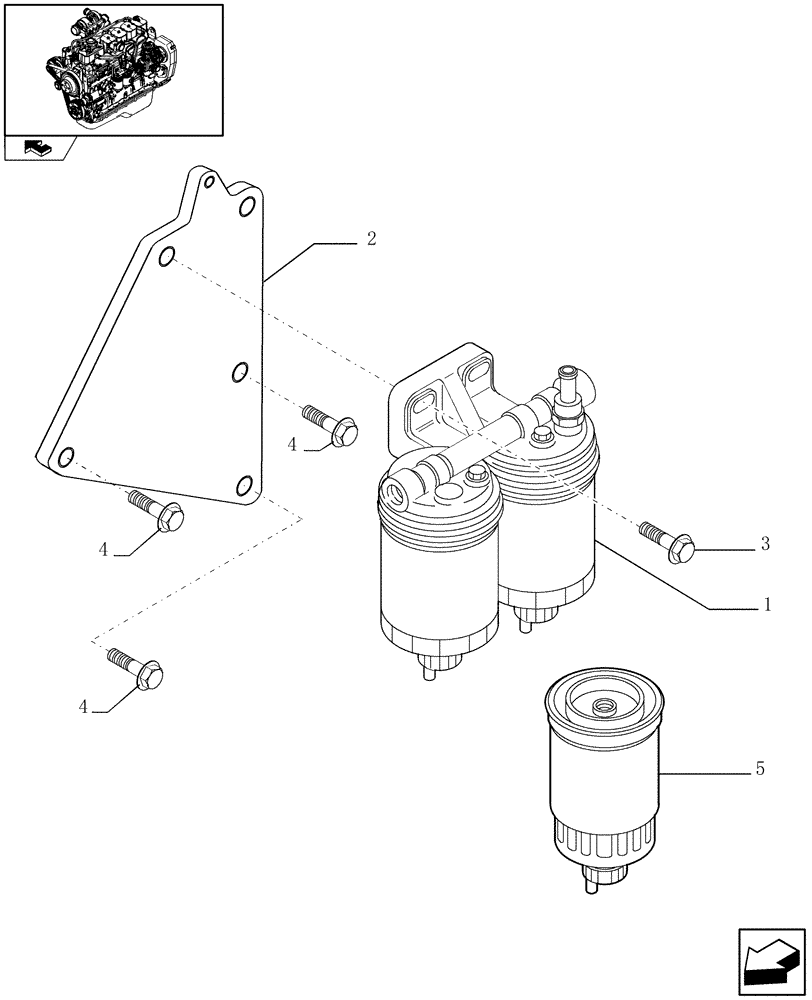 Схема запчастей Case IH F4GE9684B J600 - (0.20.0) - FUEL FILTER (2852902) 