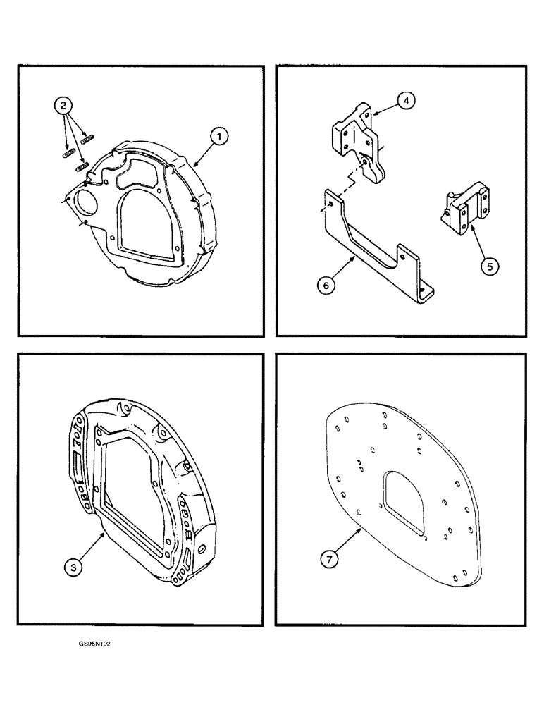 Схема запчастей Case IH D-310 - (5-138) - FLYWHEEL HOUSING & ENGINE SUPPORT 