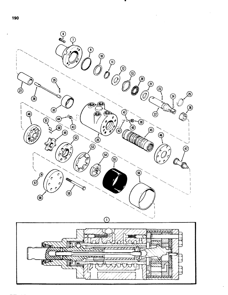 Схема запчастей Case IH 1070 - (0190) - A141904 STEERING PUMP, 1ST USED TRACTOR SERIAL NUMBER 8780941 (05) - STEERING