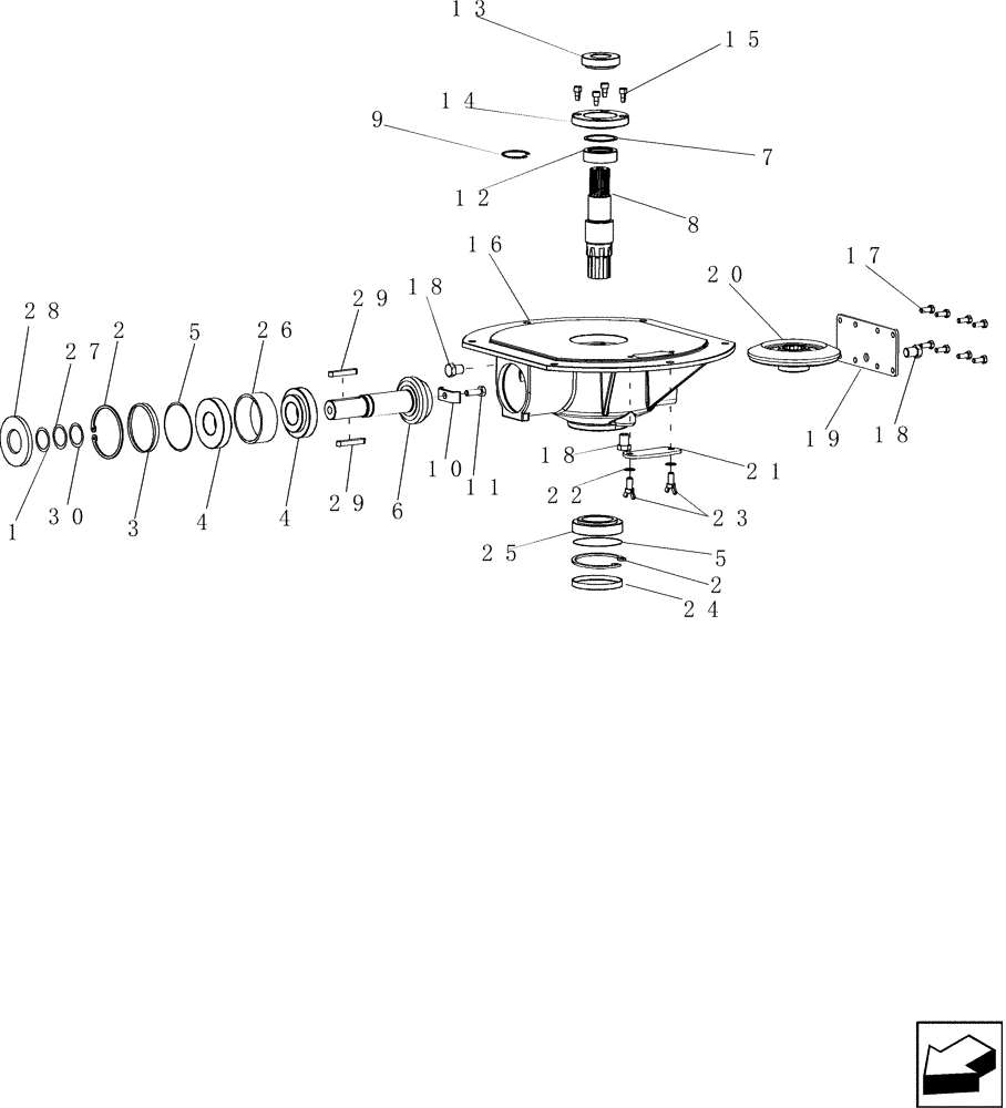 Схема запчастей Case IH 5130 - (80.175.07) - GEARBOX, LOWER UNLOADER (80) - CROP STORAGE/UNLOADING