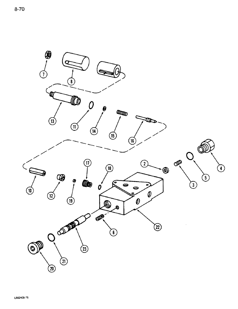 Схема запчастей Case IH 1640 - (8-70) - FEEDER AND SEPARATOR CLUTCH VALVE ASSEMBLY, CONTROL CONCEPTS (07) - HYDRAULICS