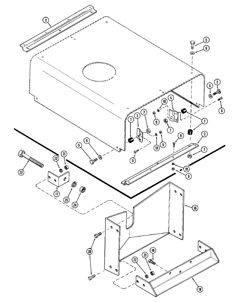 Схема запчастей Case IH 1470 - (063A) - HOOD RUBBER MOUNTING ATTACHMENT (09) - CHASSIS