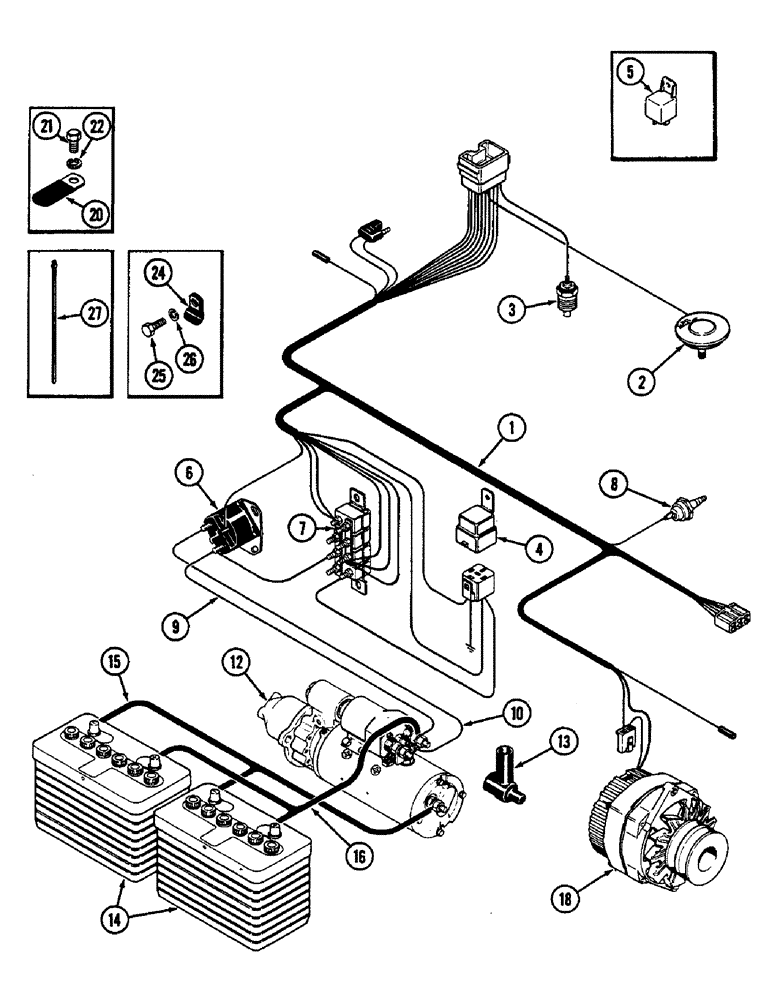 Схема запчастей Case IH 2290 - (4-090) - ENGINE HARNESS, P.I.N. 9919621 AND AFTER (04) - ELECTRICAL SYSTEMS