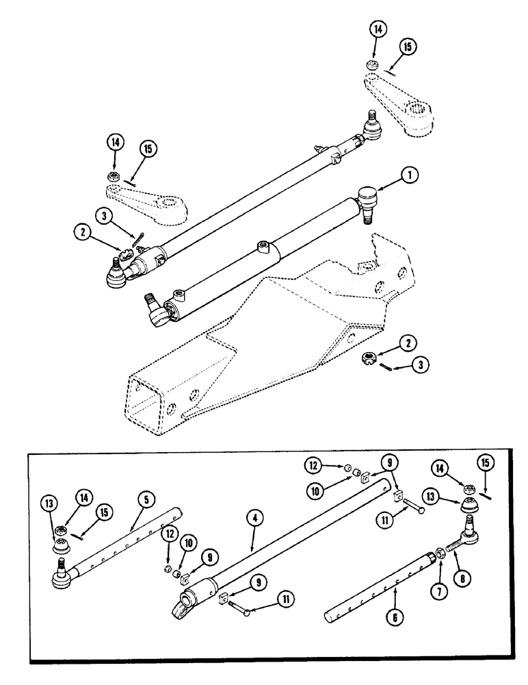 Схема запчастей Case IH 2090 - (5-200) - STEERING TIE RODS, STANDARD AND LONG AXLE WITH STANDARD WHEEL BASE (05) - STEERING