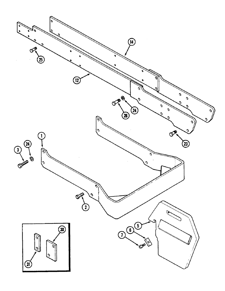 Схема запчастей Case IH 2290 - (9-494) - WEIGHT SUPPORT FRAME AND SIDE RAILS, WITH 24-3/16 INCH (614 MM) INSIDE WIDTH OF WEIGHT SUPPORT FRAME (09) - CHASSIS/ATTACHMENTS