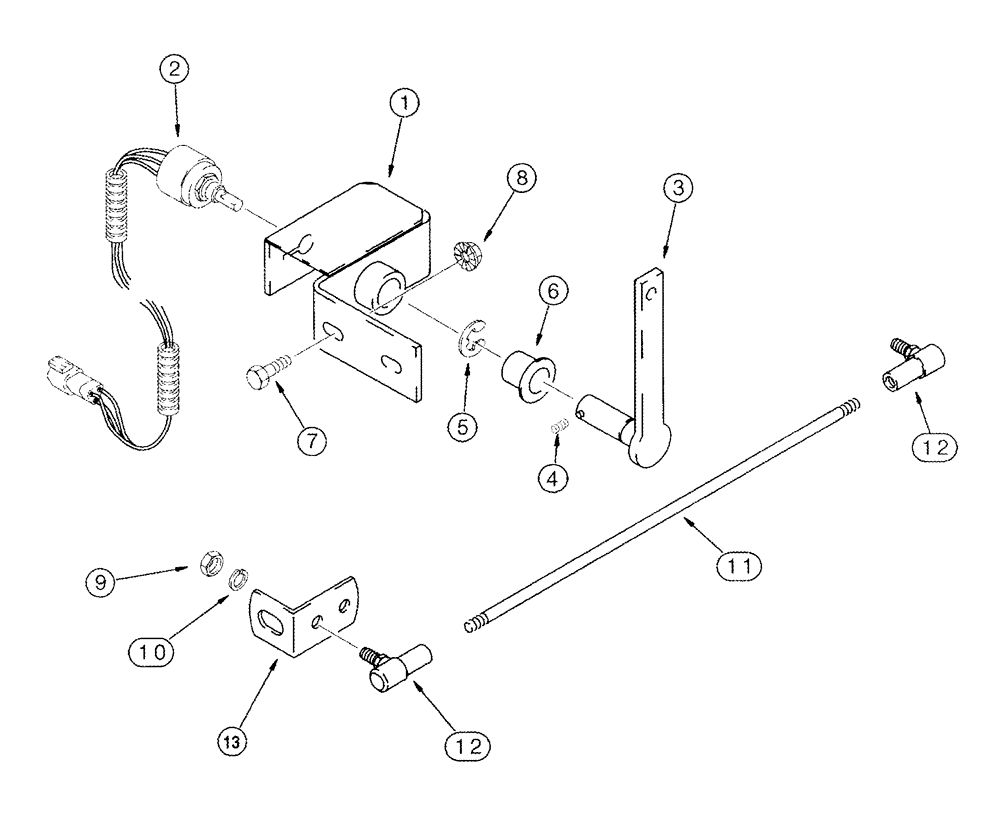 Схема запчастей Case IH 2344 - (04-25) - POTENTIOMETER, FEEDER POSITION - MOUNTING (06) - ELECTRICAL