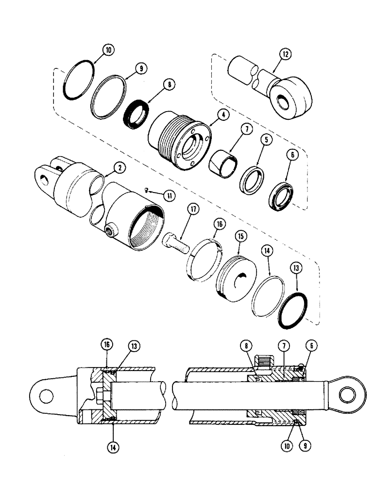 Схема запчастей Case IH 2870 - (304) - LIFT CYLINDER, 4 INCH DIAMETER (101.6 MM) X 9-7/8 INCH STROKE (250.83 MM) (08) - HYDRAULICS