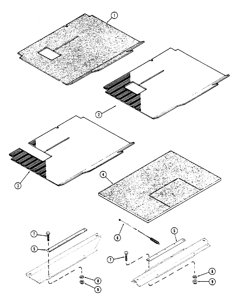 Схема запчастей Case IH 2670 - (480) - CAB, FLOOR MATS, USED BEFORE CAB SERIAL NUMBER 7864002 (09) - CHASSIS/ATTACHMENTS