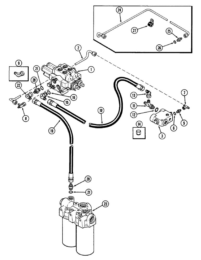 Схема запчастей Case IH 4890 - (8-290) - REMOTE HYDRAULIC SYSTEM, PRIOR TO P.I.N. 8860450 (08) - HYDRAULICS