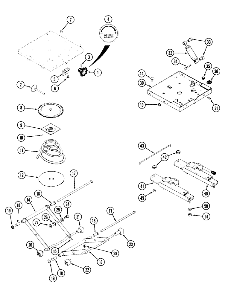 Схема запчастей Case IH 2394 - (9-042) - VINYL SEAT, WITHOUT SWIVEL - A139547 (09) - CHASSIS/ATTACHMENTS