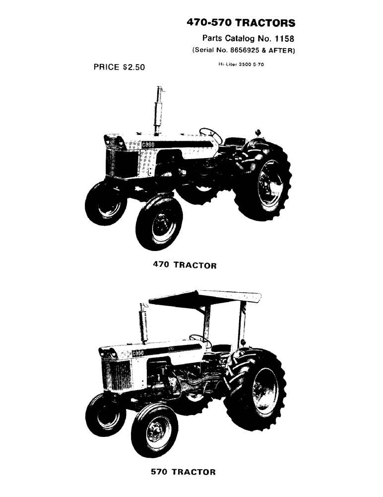 Схема запчастей Case IH 570 - (001) - 470-570 TRACTORS (00) - PICTORIAL INDEX
