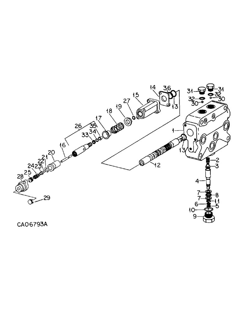 Схема запчастей Case IH 3488 - (10-38) - HYDRAULICS, CLOSE CENTER AUXILIARY CONTROL VALVE (07) - HYDRAULICS