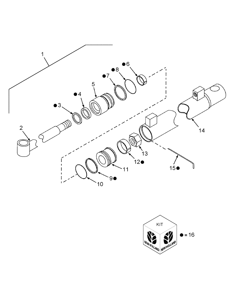 Схема запчастей Case IH LX146 - (003) - TILT CYLINDER, 50500 (NG) (35) - HYDRAULIC SYSTEMS