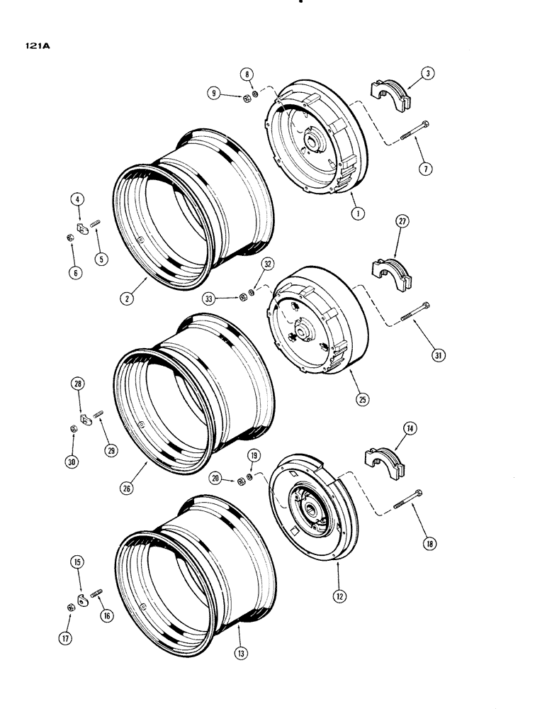 Схема запчастей Case IH 930-SERIES - (121A) - REAR WHEELS (06) - POWER TRAIN