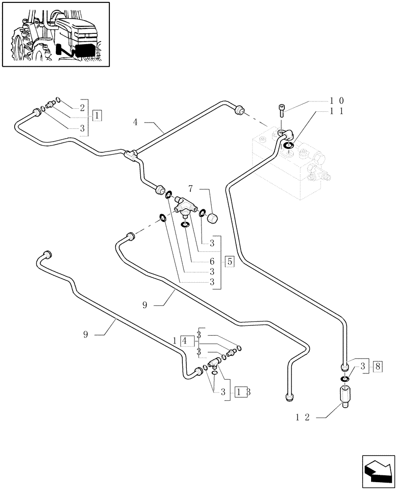 Схема запчастей Case IH MXU130 - (1.29.7[03]) - GEARBOX LUBRICATION PIPING (03) - TRANSMISSION