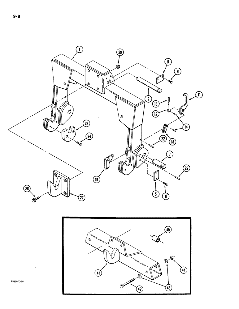 Схема запчастей Case IH 9280 - (9-08) - QUICK HITCH COUPLER, CATEGORY IVN OR III, IF EQUIPPED (09) - CHASSIS/ATTACHMENTS