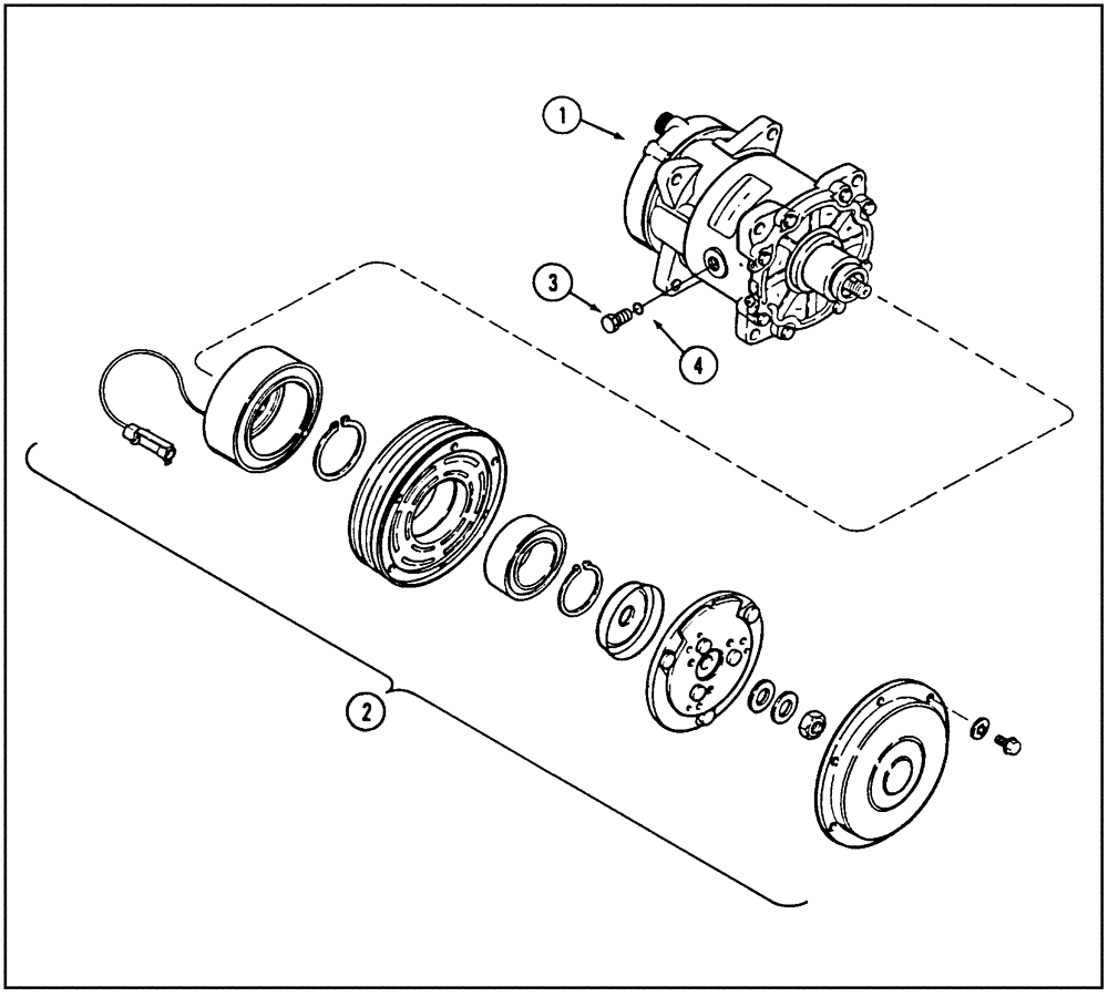 Схема запчастей Case IH 9240 - (9-123A) - COMPRESSOR ASSEMBLY, AIR CONDITIONER, P.I.N. JEE0031850 AND AFTER (09) - CHASSIS/ATTACHMENTS