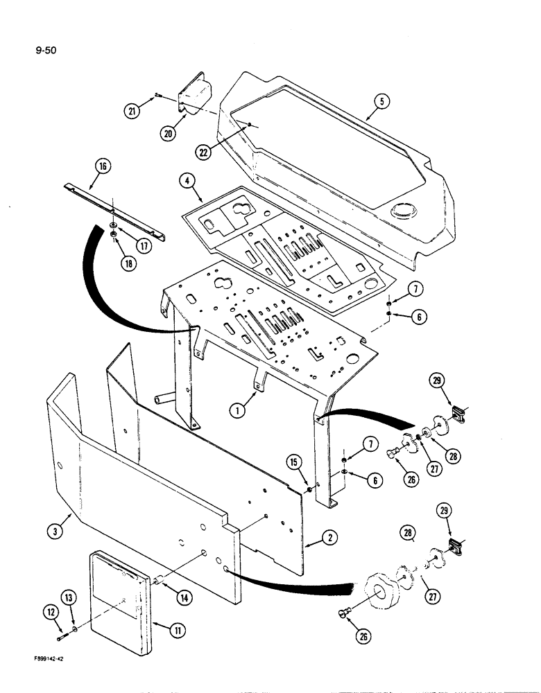 Схема запчастей Case IH 9280 - (9-050) - CAB CONTROL CONSOLE POWER SHIFT TRACTOR (09) - CHASSIS/ATTACHMENTS