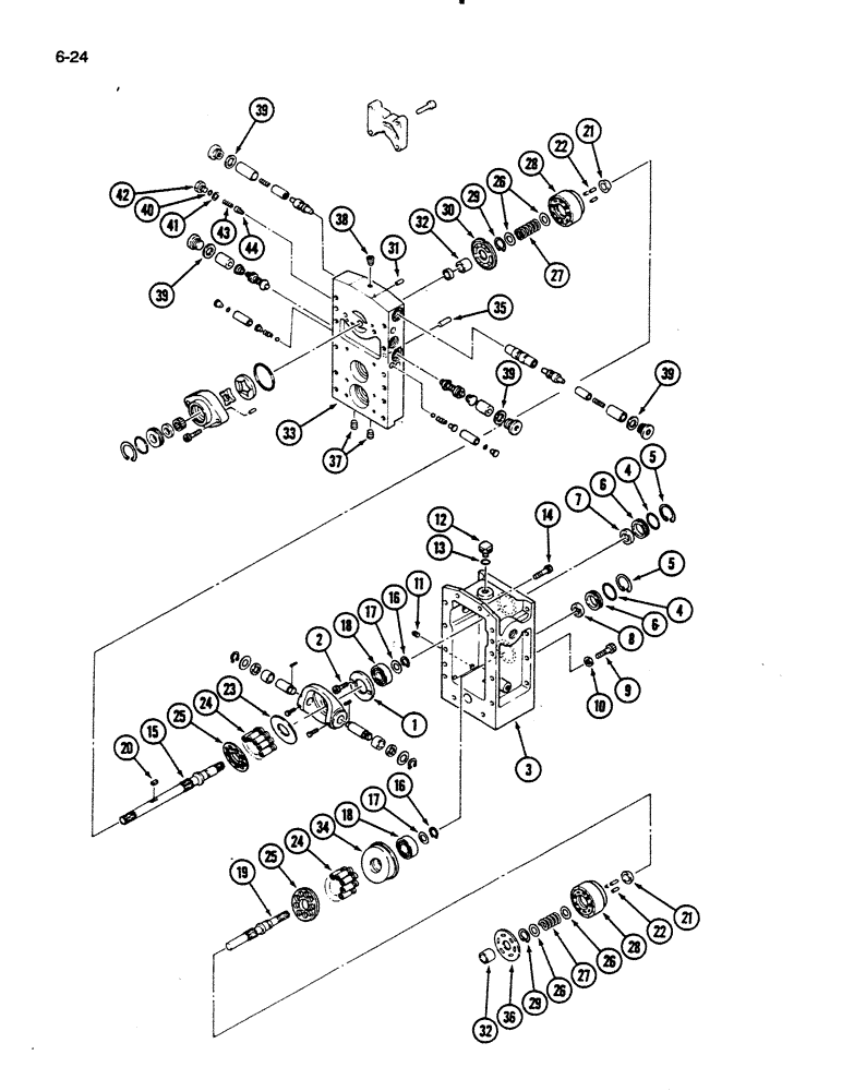 Схема запчастей Case IH 235 - (6-24) - HYDROSTATIC TRANSMISSION (06) - POWER TRAIN