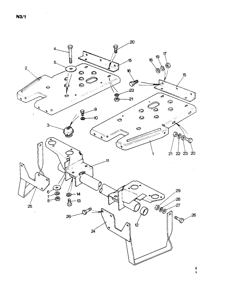 Схема запчастей Case IH 1190 - (N-03) - FOOTPLATES AND MOUNTINGS (08) - SHEET METAL