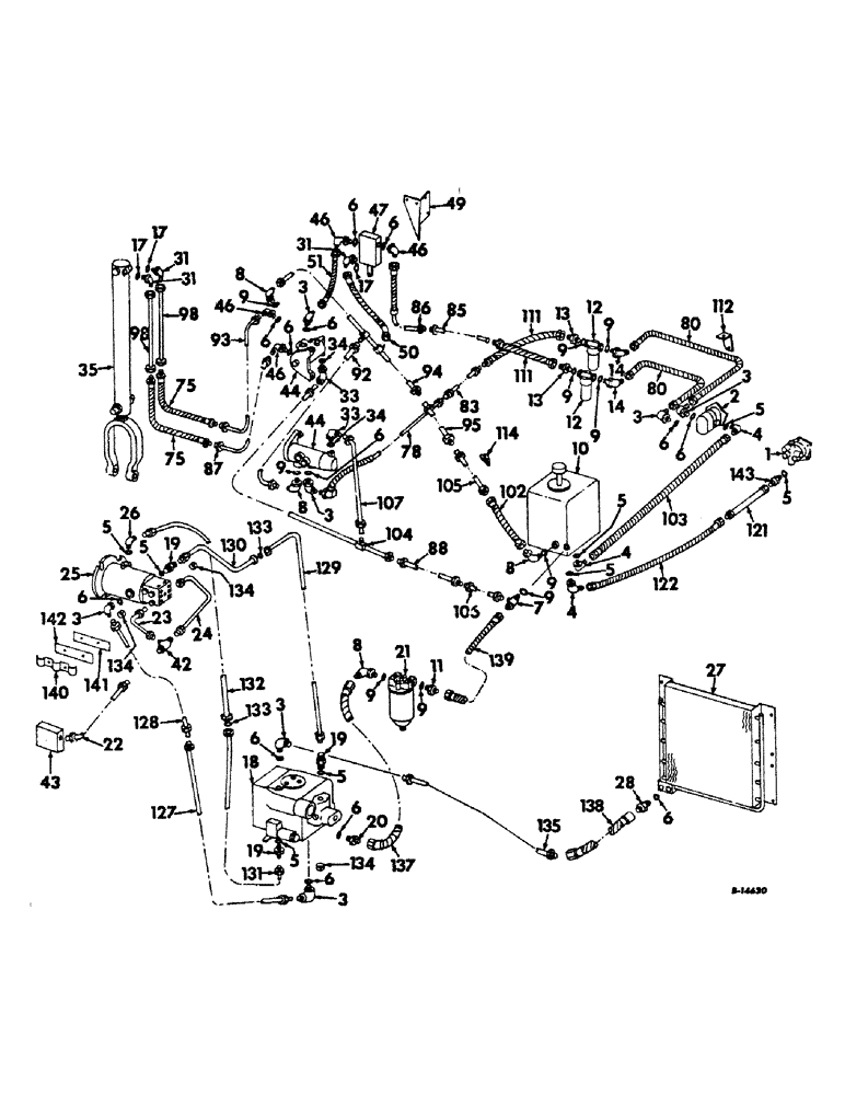 Схема запчастей Case IH 403 - (141) - HYDRAULIC DIAGRAM, FULL LEVELING, FOR HYDROSTATIC GROUND DRIVE (35) - HYDRAULIC SYSTEMS