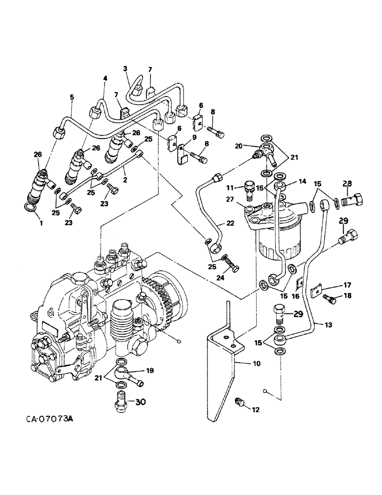 Схема запчастей Case IH 274 - (12-23) - POWER, DIESEL ENGINE, NISSAN, FUEL INJECTION PUMP AND CONNECTIONS, FUEL SUPPLY SYSTEM AND FILTER Power